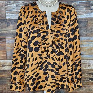 J. Crew Rust Spotted Blouse Size M *EXCELLENT*